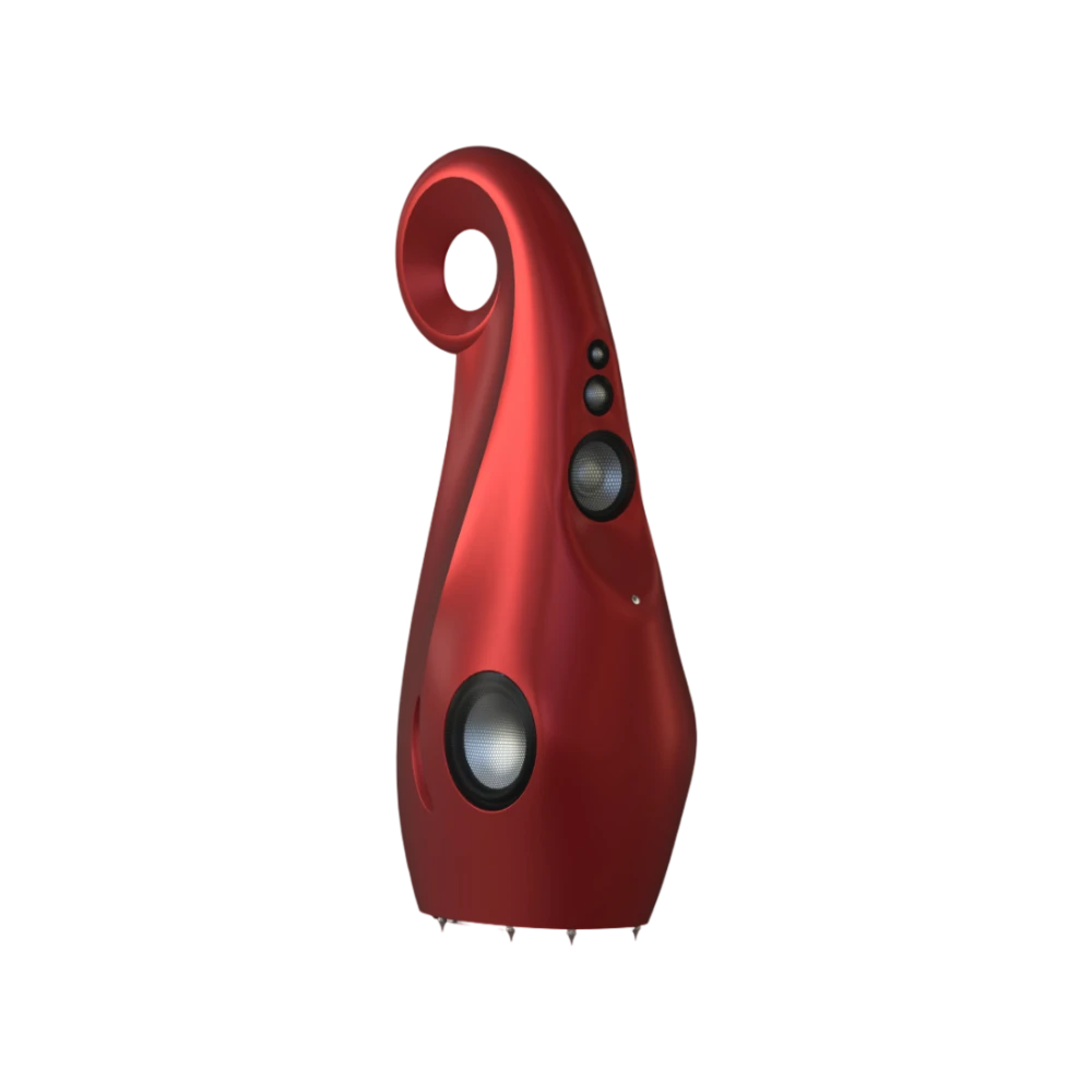 Enceinte Vivid Audio Giya G2 Cu rouge vue de côté sur fond transparent