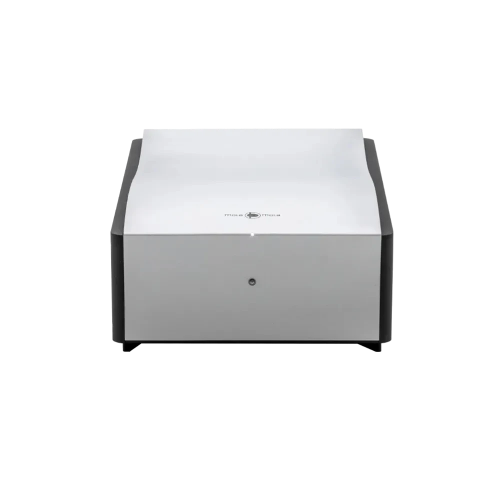 Amplificateur monobloc Mola-Mola Ossetra vu de face sur fond transparent