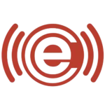 Logo ecoustics rouge sur fond transparent