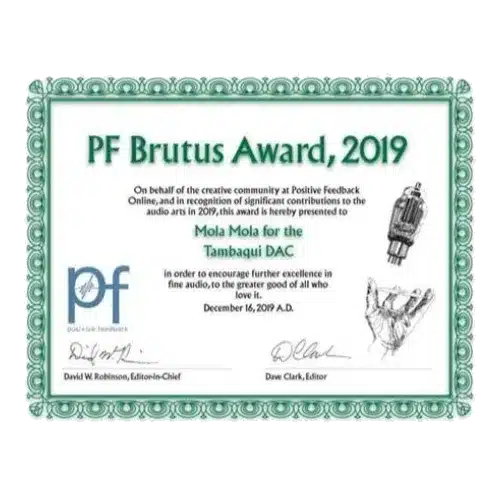 Distinction "Brutus Award 2019" par Positive Feedback
