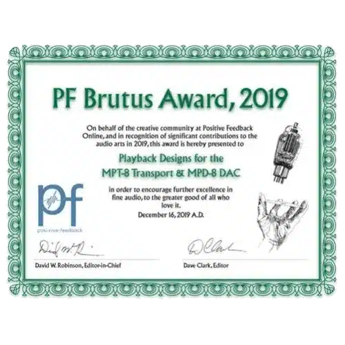 Distinction "Brutus Award 2019" par Positive Feedback
