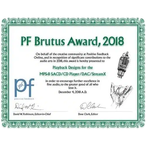 Distinction "Brutus Award 2018" par Positive Feedback