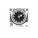 Pictogramme simplifié représentant la catégorie des reclocker, appareils servant à reformer un signal plus régulier, avec moins de jigue, grâce à une horloge